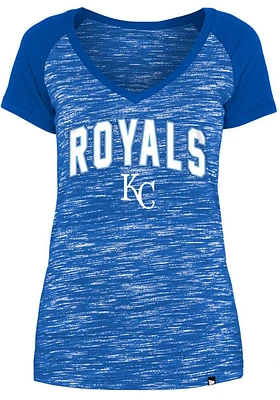 New Era Kansas City Royals Womens Blue Space Dye Short Sleeve T-Shirt