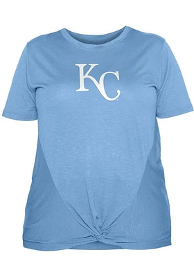 New Era Kansas City Royals Womens Light Blue Front Twist Short Sleeve T-Shirt