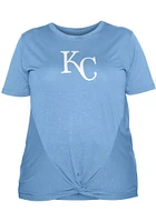 New Era Kansas City Royals Womens Light Blue Front Twist Short Sleeve T-Shirt