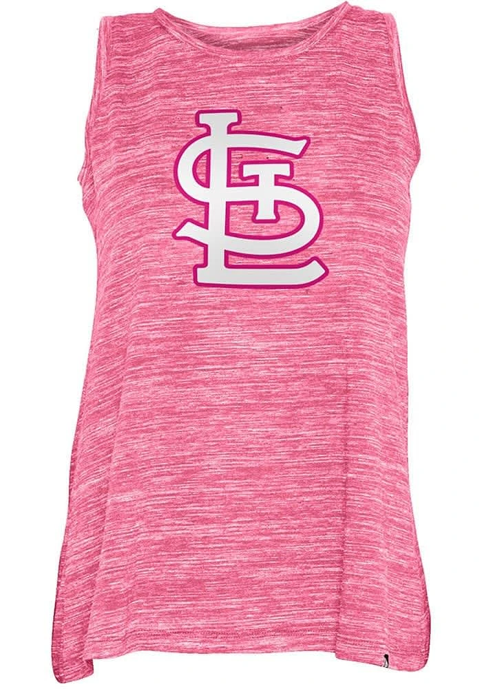 New Era St Louis Cardinals Womens Pink Space Dye Tank Top