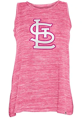 New Era St Louis Cardinals Womens Pink Space Dye Tank Top