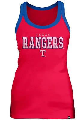 New Era Texas Rangers Womens Red Binding Tank Top
