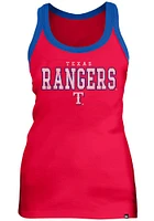 New Era Texas Rangers Womens Red Binding Tank Top