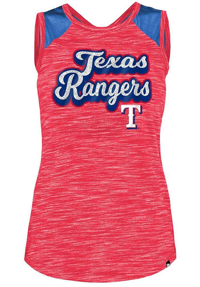 New Era Texas Rangers Womens Red Space Dye Tank Top