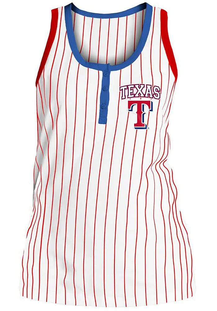 New Era Texas Rangers Womens White Pinstripe Style Tank Top