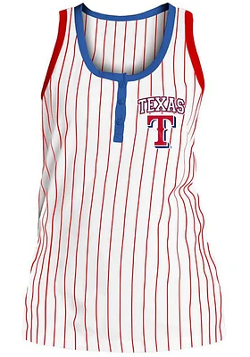 New Era Texas Rangers Womens White Pinstripe Style Tank Top
