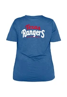 New Era Texas Rangers Womens Blue Front Twist Short Sleeve T-Shirt