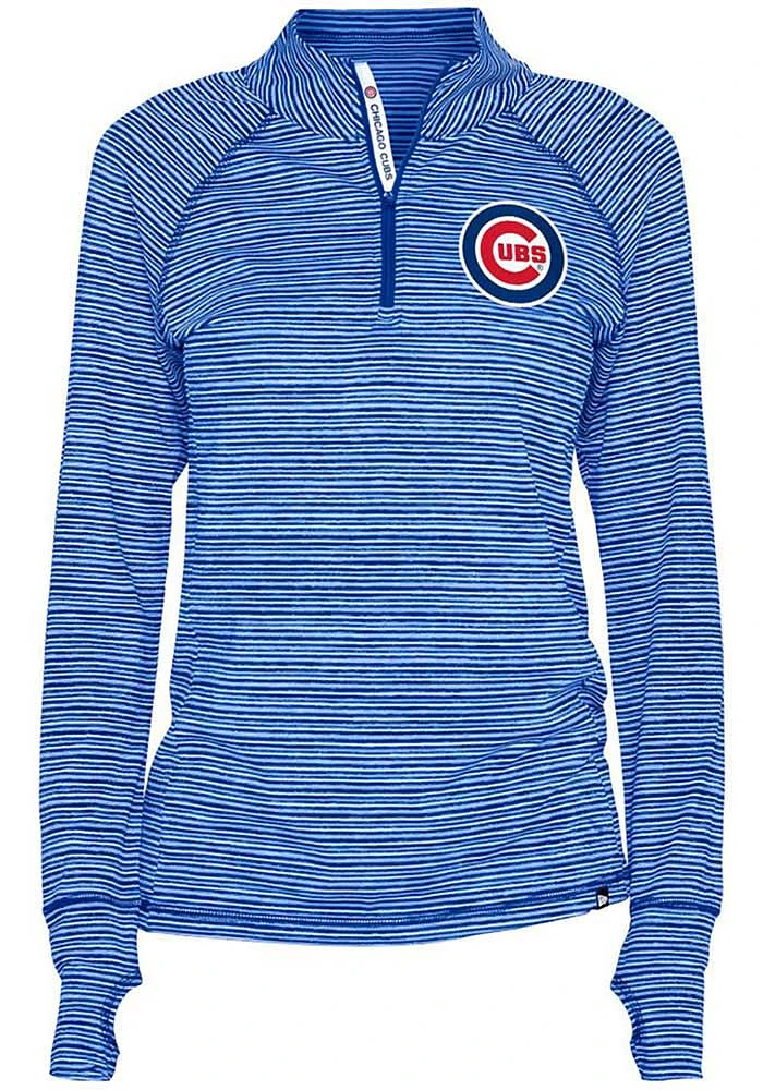 New Era Chicago Cubs Womens Blue Space Dye Qtr Zip Pullover