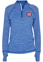 New Era Chicago Cubs Womens Blue Space Dye Qtr Zip Pullover