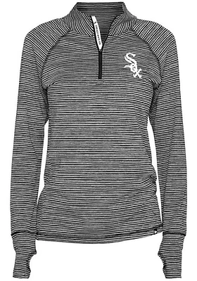 New Era Chicago White Sox Womens Black Space Dye Qtr Zip Pullover