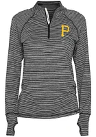 New Era Pittsburgh Pirates Womens Black Space Dye Qtr Zip Pullover