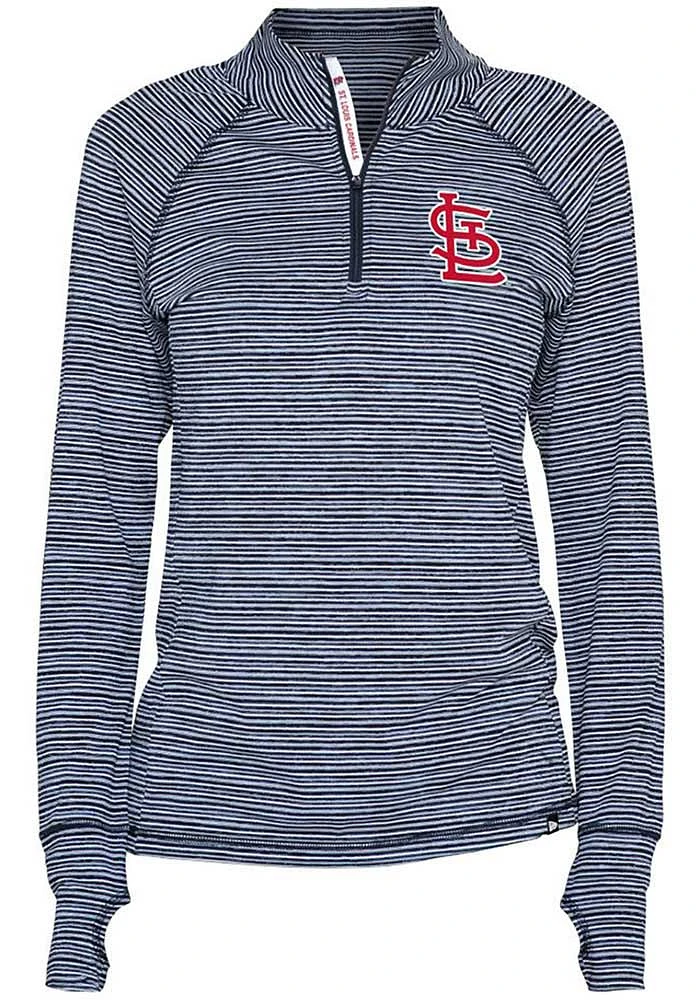 New Era St Louis Cardinals Womens Navy Blue Space Dye Qtr Zip Pullover