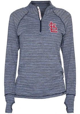 New Era St Louis Cardinals Womens Navy Blue Space Dye Qtr Zip Pullover