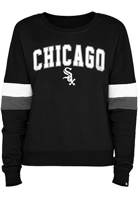 New Era Chicago White Sox Womens Black Contrast Crew Sweatshirt