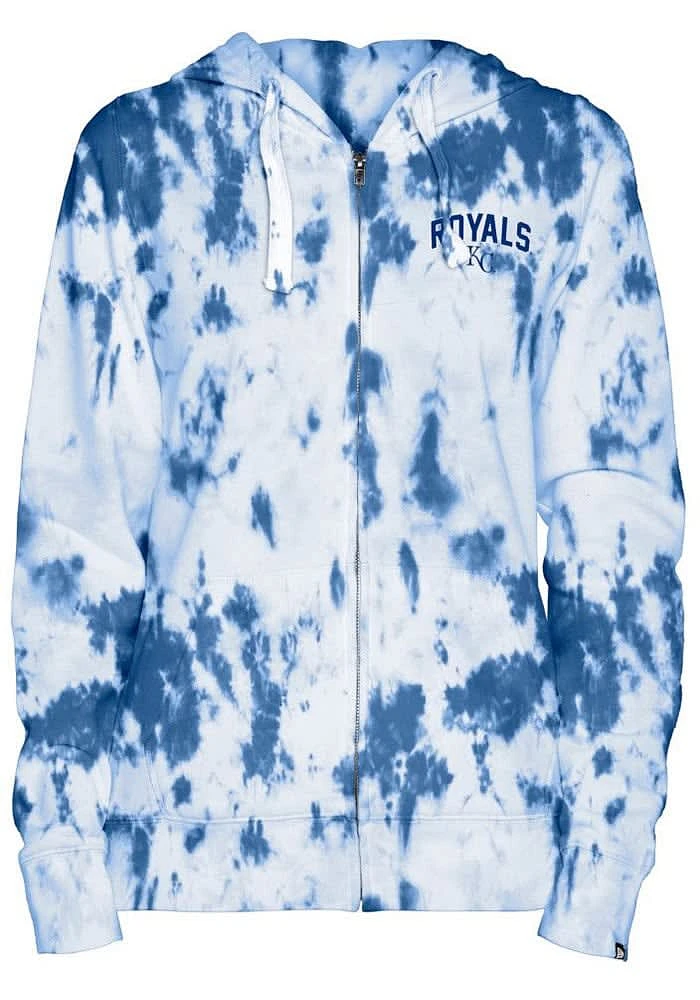 New Era Kansas City Royals Womens Blue Tie-Dye Long Sleeve Full Zip Jacket