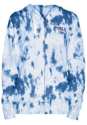 New Era Kansas City Royals Womens Blue Tie-Dye Long Sleeve Full Zip Jacket