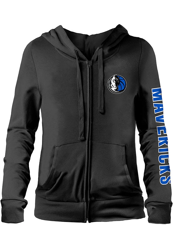 New Era Dallas Mavericks Womens Black Fleece Long Sleeve Full Zip Jacket