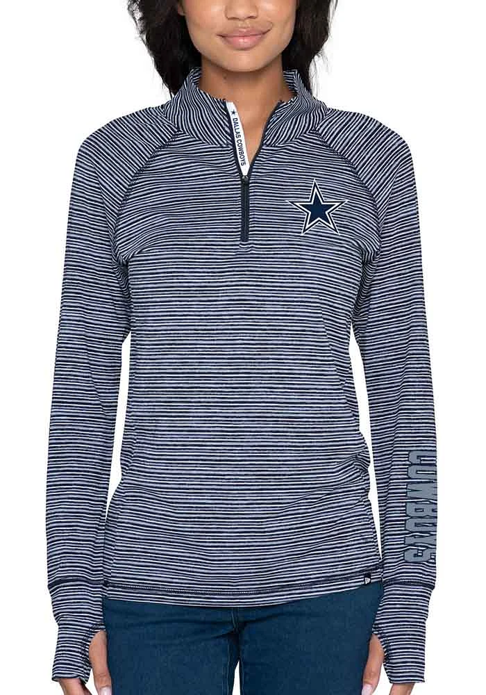 New Era Dallas Cowboys Womens Navy Blue Space Dye Qtr Zip Pullover