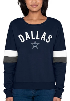 New Era Dallas Cowboys Womens Navy Blue Contrast Crew Sweatshirt