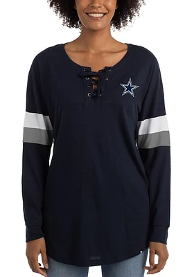 New Era Dallas Cowboys Womens Navy Blue Athletic Detail LS Tee