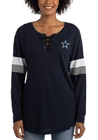New Era Dallas Cowboys Womens Navy Blue Athletic Detail LS Tee