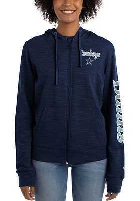 New Era Dallas Cowboys Womens Navy Blue Space Dye Long Sleeve Full Zip Jacket