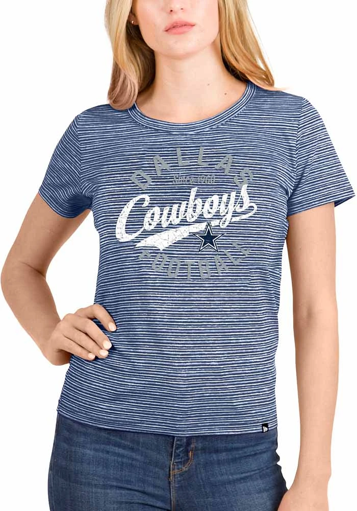 New Era Dallas Cowboys Womens Navy Blue Space Dye Short Sleeve T-Shirt