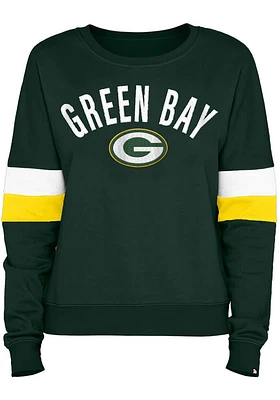 New Era Green Bay Packers Womens Contrast Crew Sweatshirt