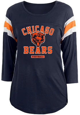 New Era Chicago Bears Womens Navy Blue Athletic LS Tee