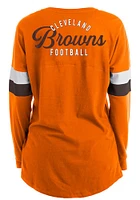 New Era Cleveland Browns Womens Orange Athletic Style LS Tee