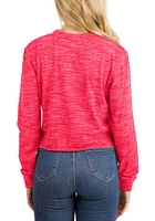 New Era Kansas City Chiefs Womens Red Space Dye Pattern LS Tee