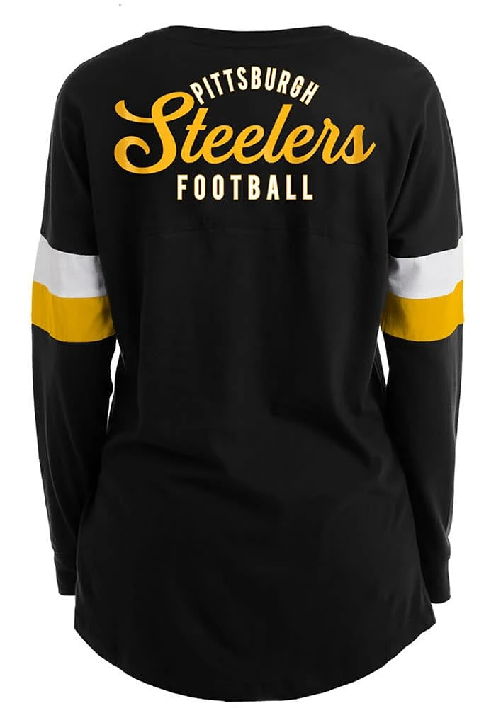 New Era Pittsburgh Steelers Womens Black Athletic Detail LS Tee