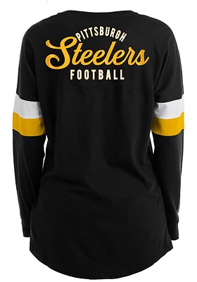New Era Pittsburgh Steelers Womens Black Athletic Detail LS Tee