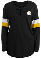New Era Pittsburgh Steelers Womens Black Athletic Detail LS Tee