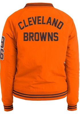 New Era Cleveland Browns Womens Orange Snap Heavy Weight Jacket