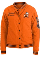 New Era Cleveland Browns Womens Orange Snap Heavy Weight Jacket