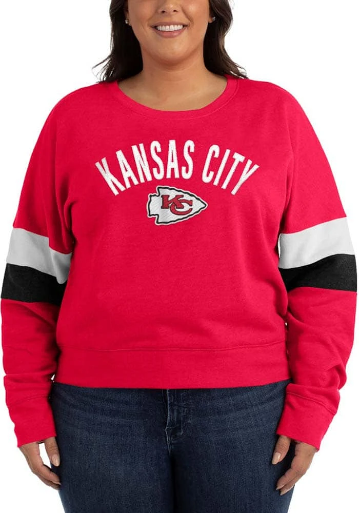 New Era Kansas City Chiefs Womens Red Contrast + Crew Sweatshirt