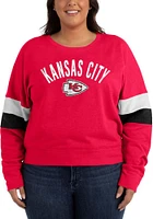 New Era Kansas City Chiefs Womens Red Contrast + Crew Sweatshirt