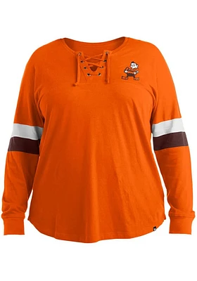 New Era Cleveland Browns Womens Orange Athletic + LS Tee