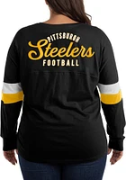 New Era Pittsburgh Steelers Womens Black Athletic + LS Tee