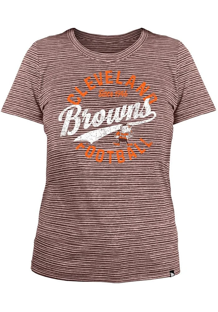New Era Cleveland Browns Womens Brown Space Dye Detail T-Shirt