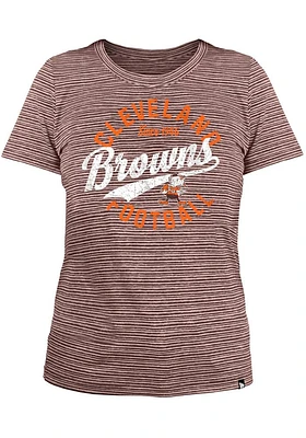 New Era Cleveland Browns Womens Brown Space Dye Detail T-Shirt