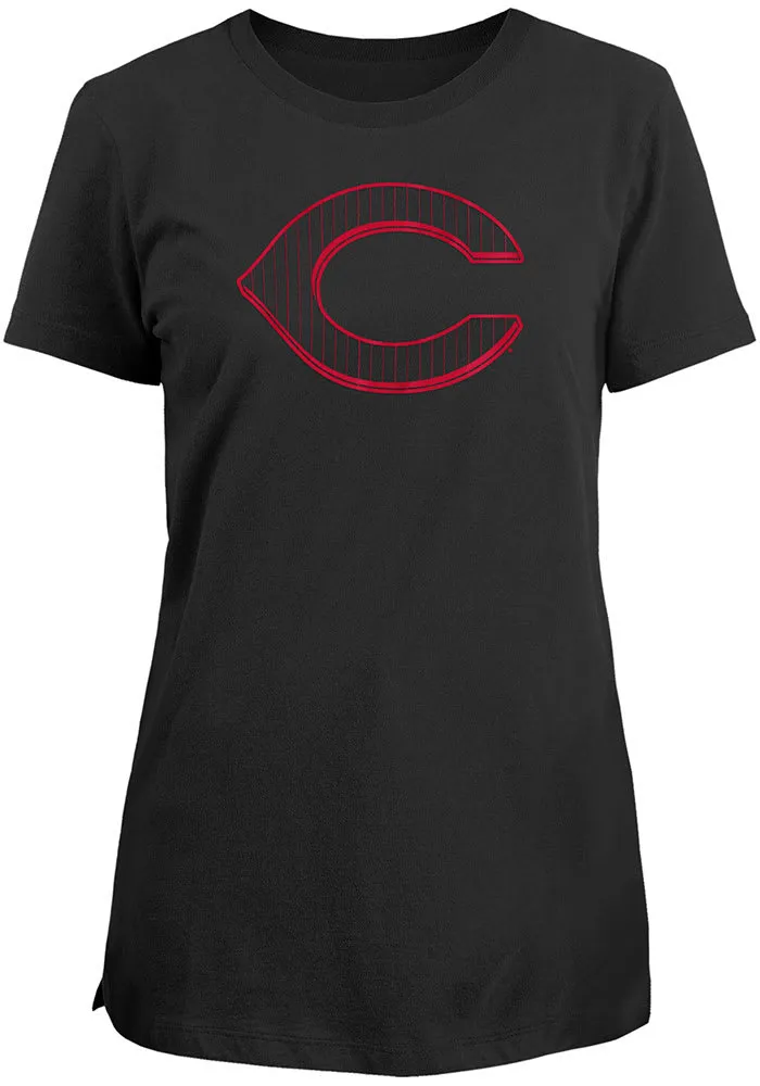 New Era Cincinnati Reds Womens Black CityArch Short Sleeve T-Shirt