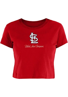 New Era St Louis Cardinals Womens Red HistChamp Short Sleeve T-Shirt