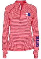 New Era Philadelphia 76ers Womens Red Space Dye Qtr Zip Pullover