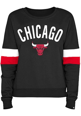 New Era Chicago Bulls Womens Black Contrast Crew Sweatshirt