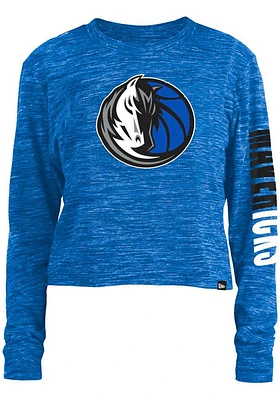 New Era Dallas Mavericks Womens Blue Space Dye LS Tee