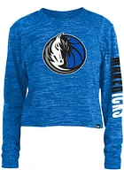 New Era Dallas Mavericks Womens Blue Space Dye LS Tee