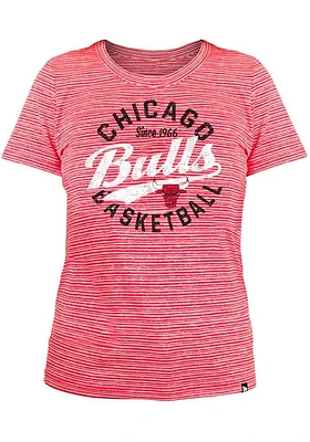 New Era Chicago Bulls Womens Red Space Dye T-Shirt