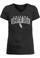 New Era Chicago White Sox Girls Flip Sequin Wordmark Short Sleeve Fashion T-Shirt